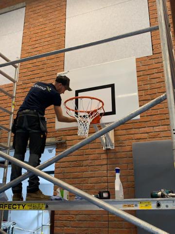 entretien but de basketball mural